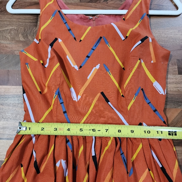 Modcloth Optimistic Effect Pen and Pencil Chevron A-Line Dress Size XXS - Picture 9 of 12